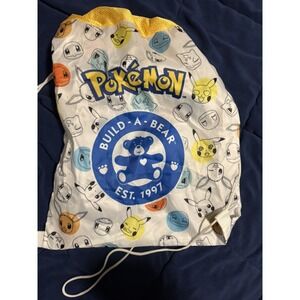 Build A Bear Pokemon Cinch Bag Backpack String Carrier BAB Charmander Pikachu